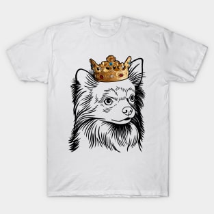 Longhaired Chihuahua Dog King Queen Wearing Crown T-Shirt